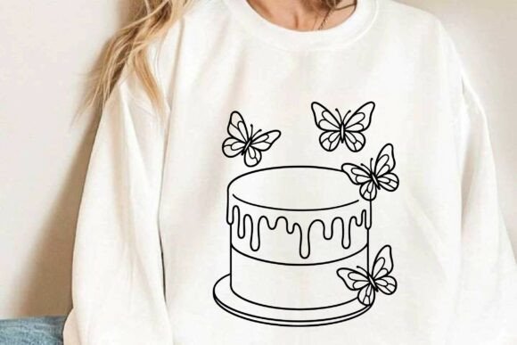 Dripping Cake with Butterfly Line Art Review