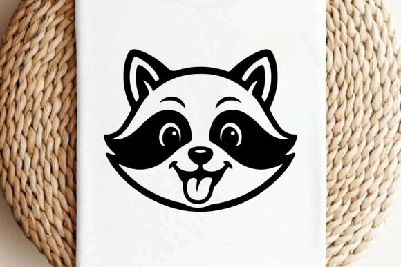 Funny Raccoon Face Clipart Vector Design