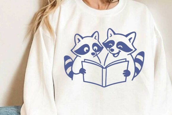 Funny Raccoons Reading Book SVG Clipart Review