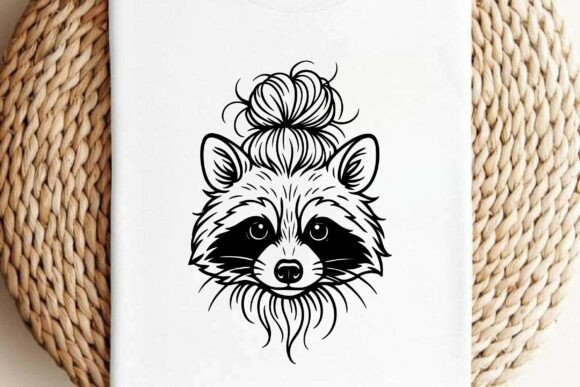 Messy Bun Raccoon Clipart Vector Review