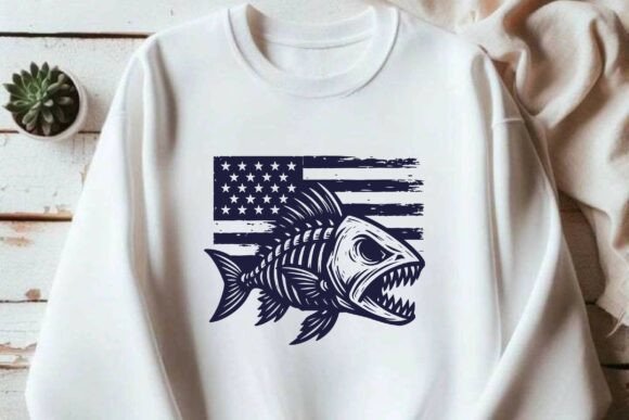 Patriotic Fish Skeleton 4th of July SVG Review