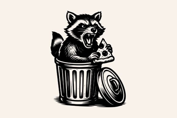 Raccoon Eating Pizza Vector Clipart Review