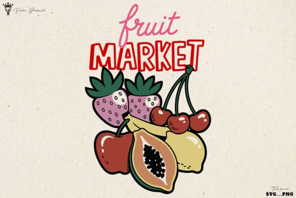 Retro Summer Fruit Market SVG PNG Review