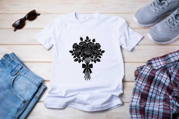 Rose Bouquet Silhouette Vector Design Review