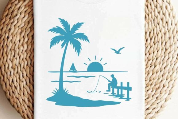 Tropical Sunset Fishing Clipart Review